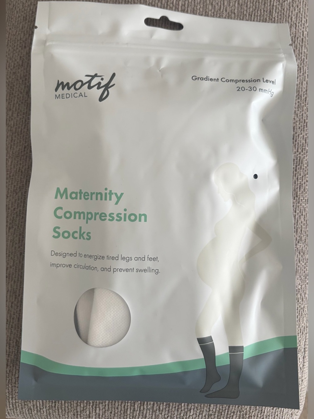 Maternity Compression Socks - White - NWT